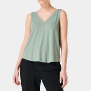 Sweaty Betty Wave Holistic V Neck Tank Top Size 8 10 Medium Teal Green New